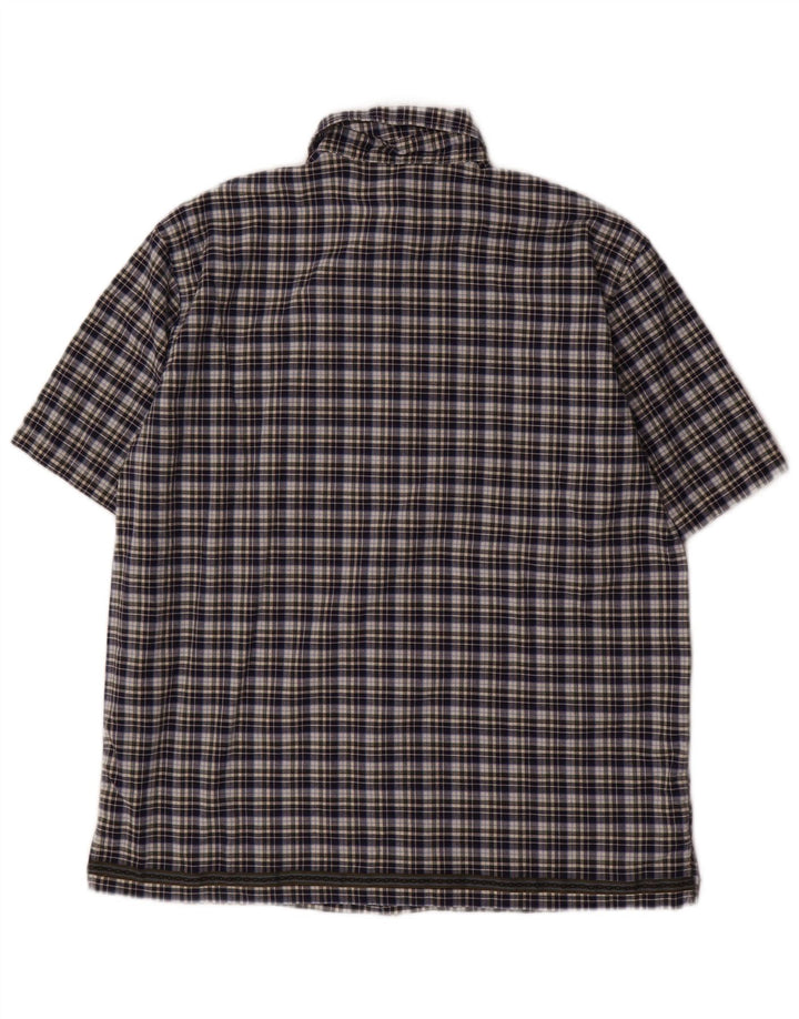 Camasa cu maneca scurta pentru baieti BENETTON 11-12 ani XL bleumarin din bumbac cu carouri