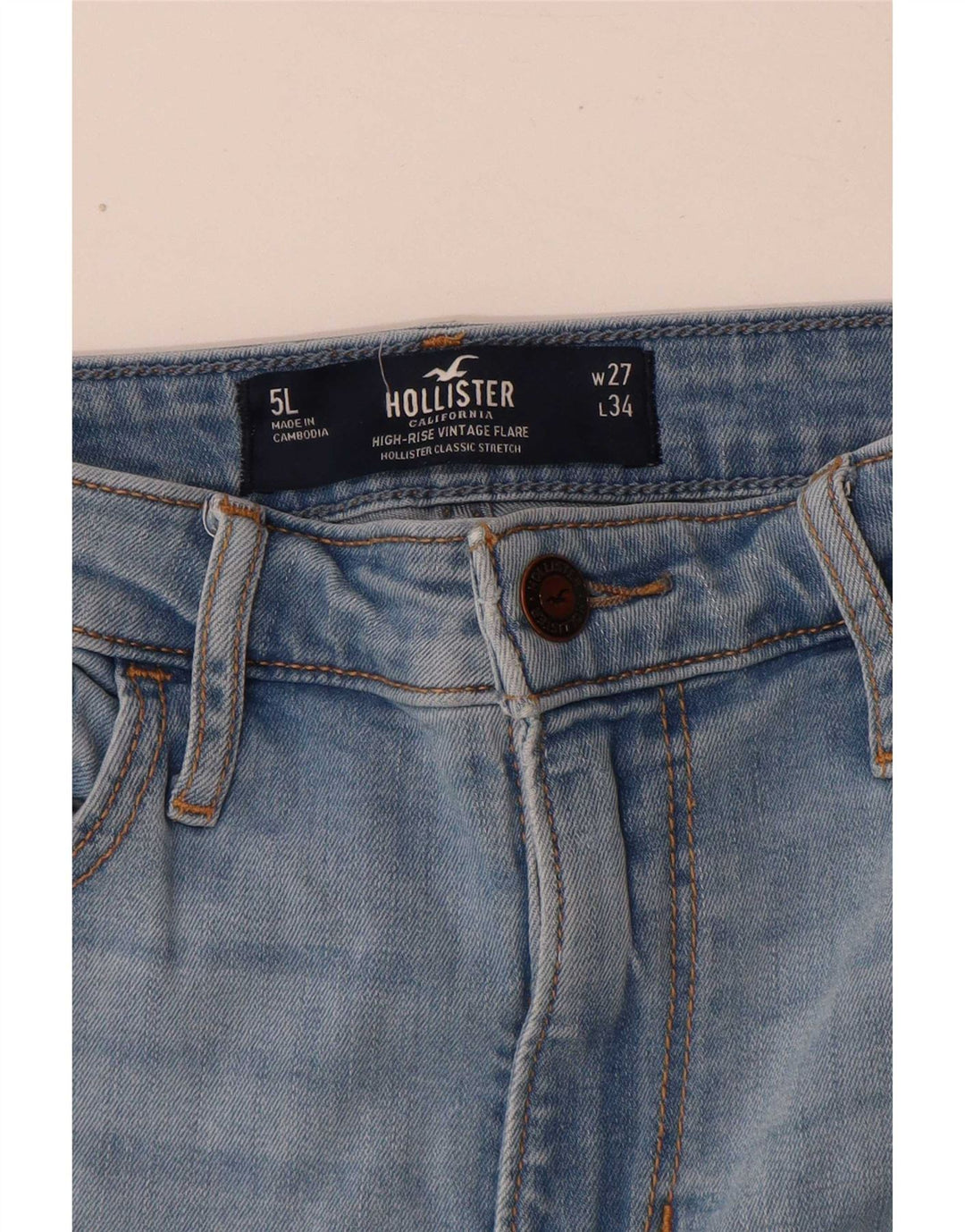 Blugi evazați pentru femei Hollister W27 L34 Bumbac albastru