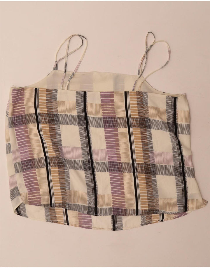 Marks & Spencer Crop Cami Top pentru femei UK 22 3XL Bej Check Poliester
