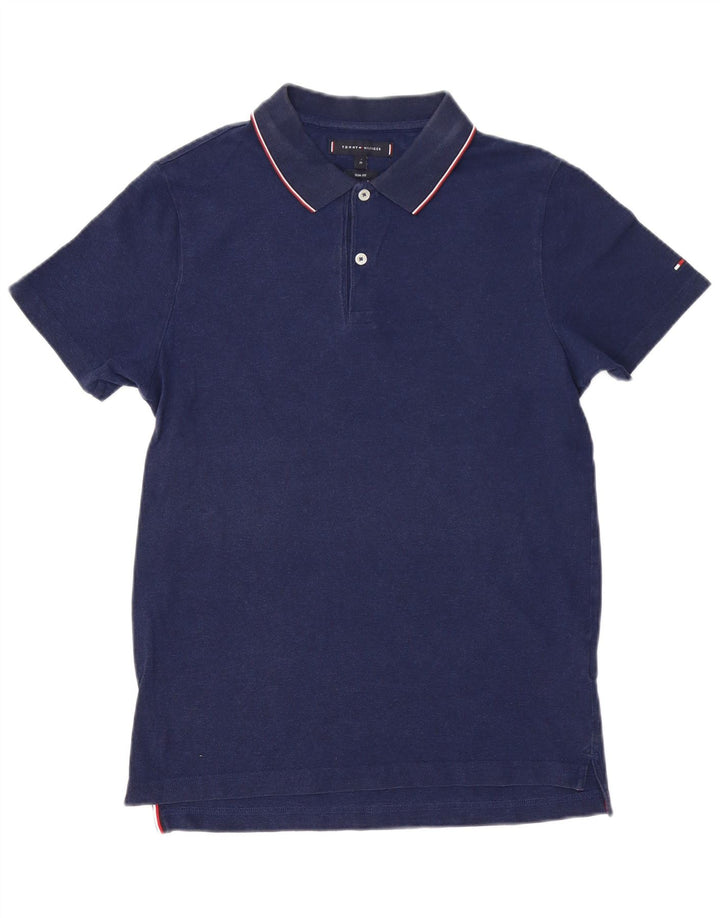 Cămașă polo TOMMY HILFIGER pentru bărbați, bumbac, albastru bleumarin mediu