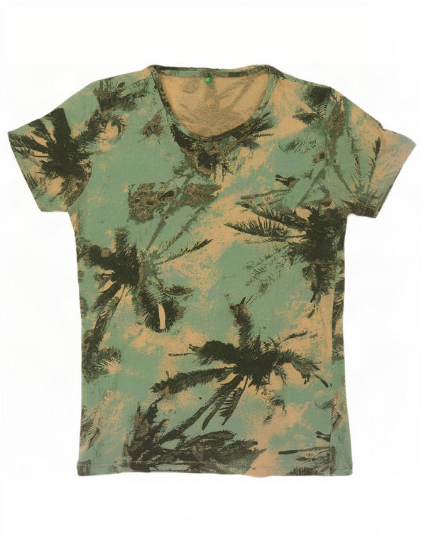 Tricou pentru bărbați Benetton Top mic verde hawaian