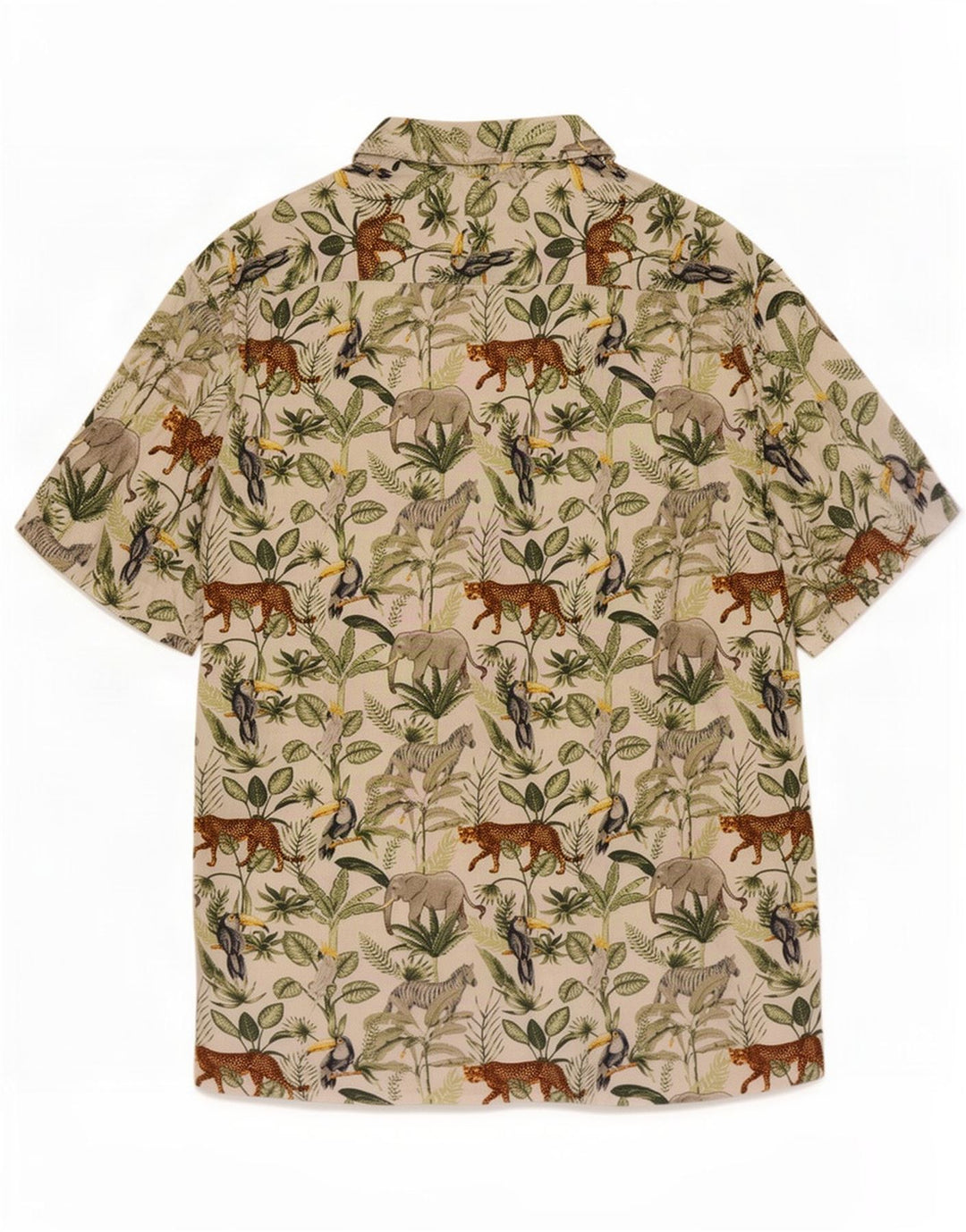 Cămașă cu mânecă scurtă Tessentials Jungle pentru bărbați cu imprimeu animal multicolor mare