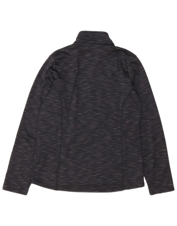 Brugi Mens Zip Neck Sweatshirt Jumper Small Black Flecked Polyester