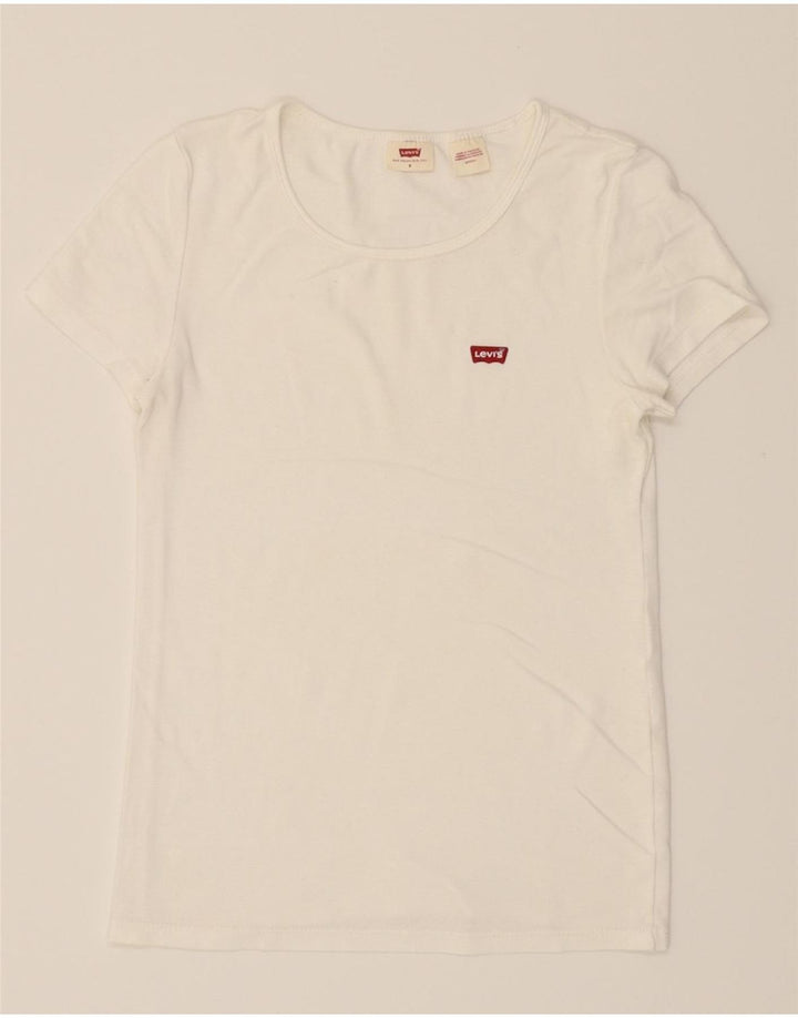 LEVI'S Womens T-Shirt Top UK 10 Small White Vintage Levi's and Second-Hand Levi's from Messina Hembry 