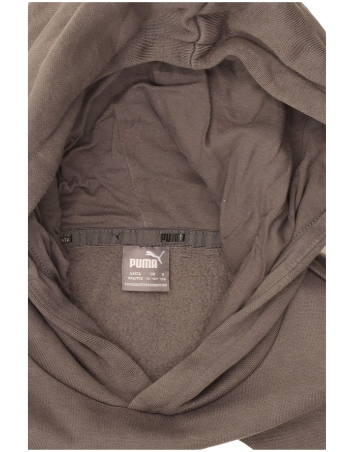 Pulover cu glugă cu grafic PUMA pentru băieți 15-16 ani, bumbac gri