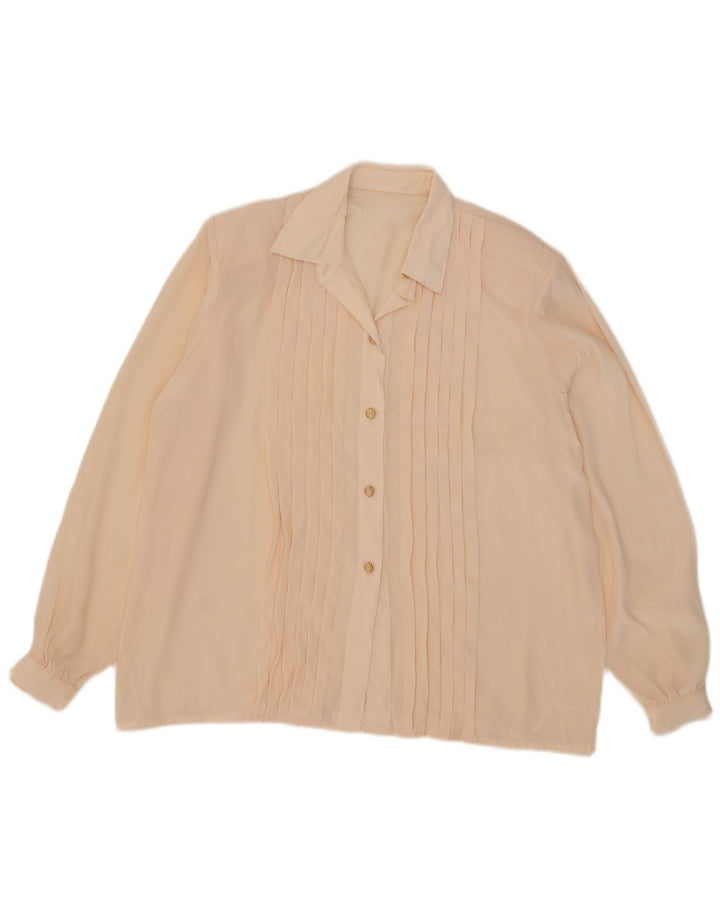 Bluză de damă vintage cămașă supradimensionată UK 18 XL roz