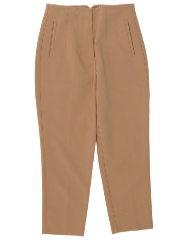 Pantaloni de costum conici pentru femei cu talie înaltă Zara Mari L30 L26 Poliester bej