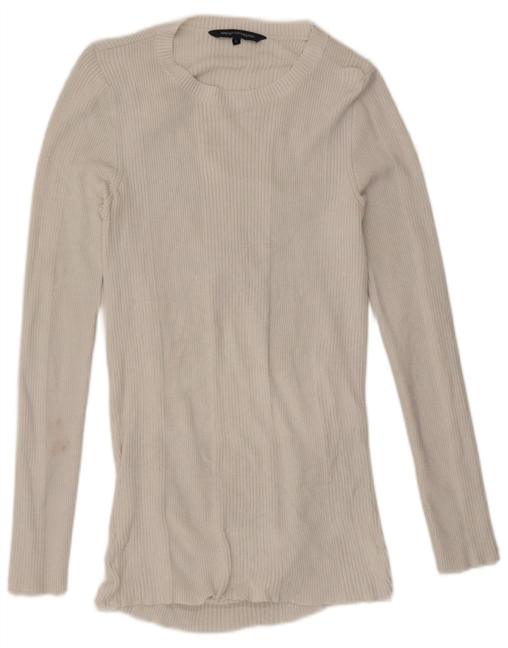 French Connection Top pentru femei cu mânecă lungă UK 10 Small White