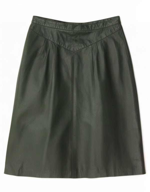 Fusta de piele Vintage pentru femei Medium W28 Verde