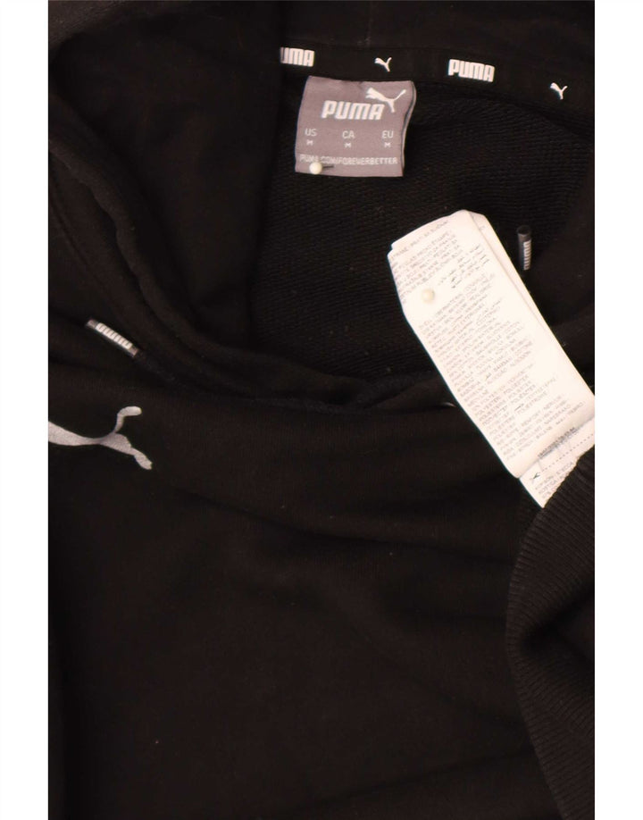 Pulover Puma pentru bărbați, bumbac mediu negru