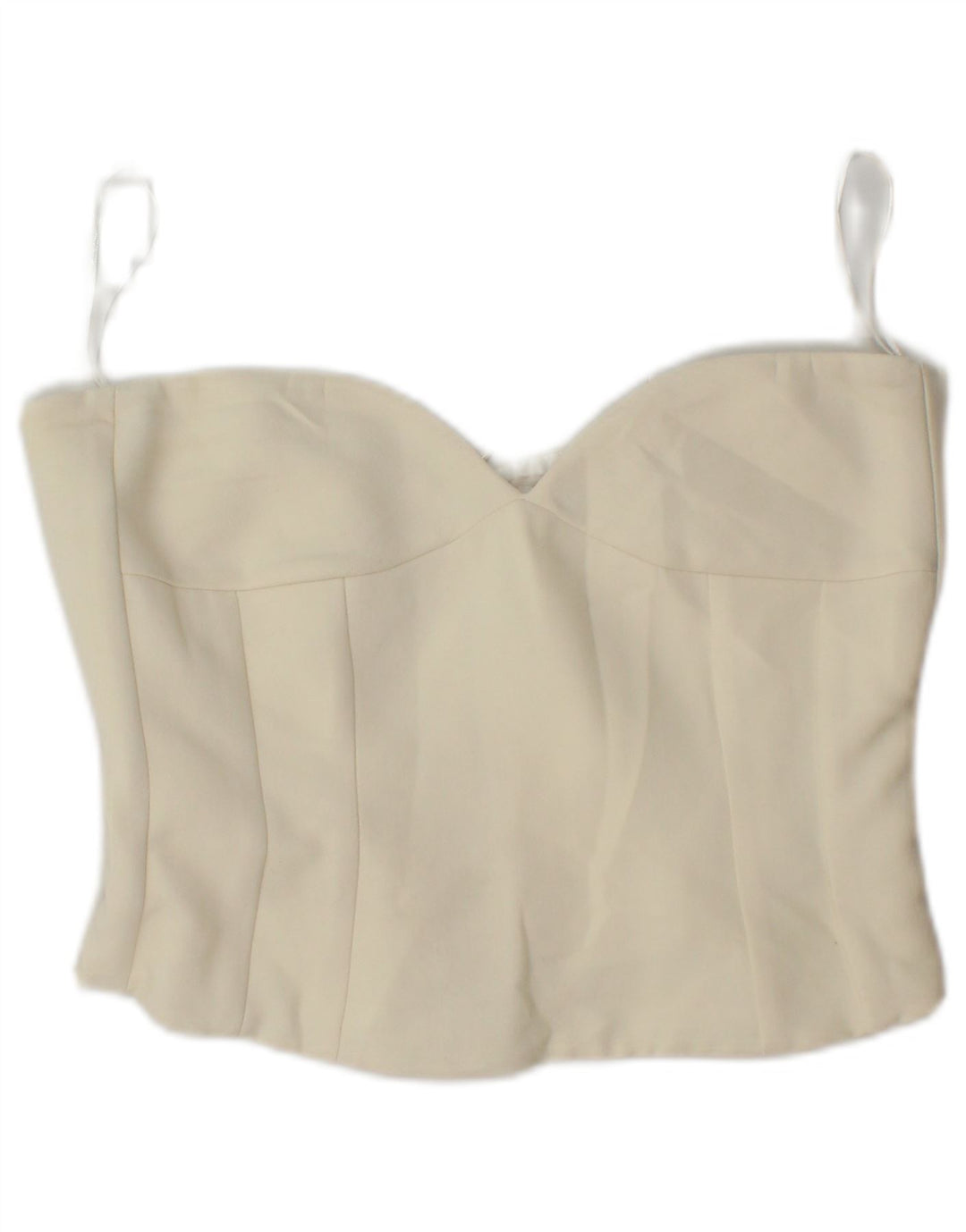 Top corset fără bretele pentru femei Zara UK 12 Poliester alb mediu mediu