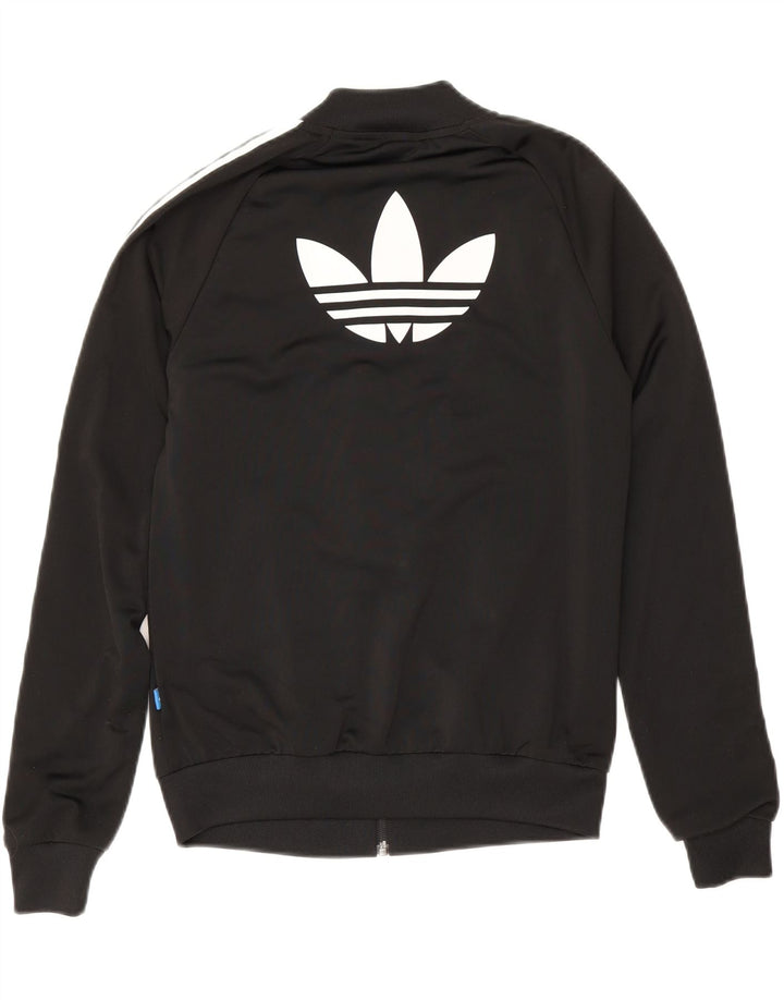 Jachetă de top pentru trening grafic Adidas pentru femei UK 6 XS poliester negru