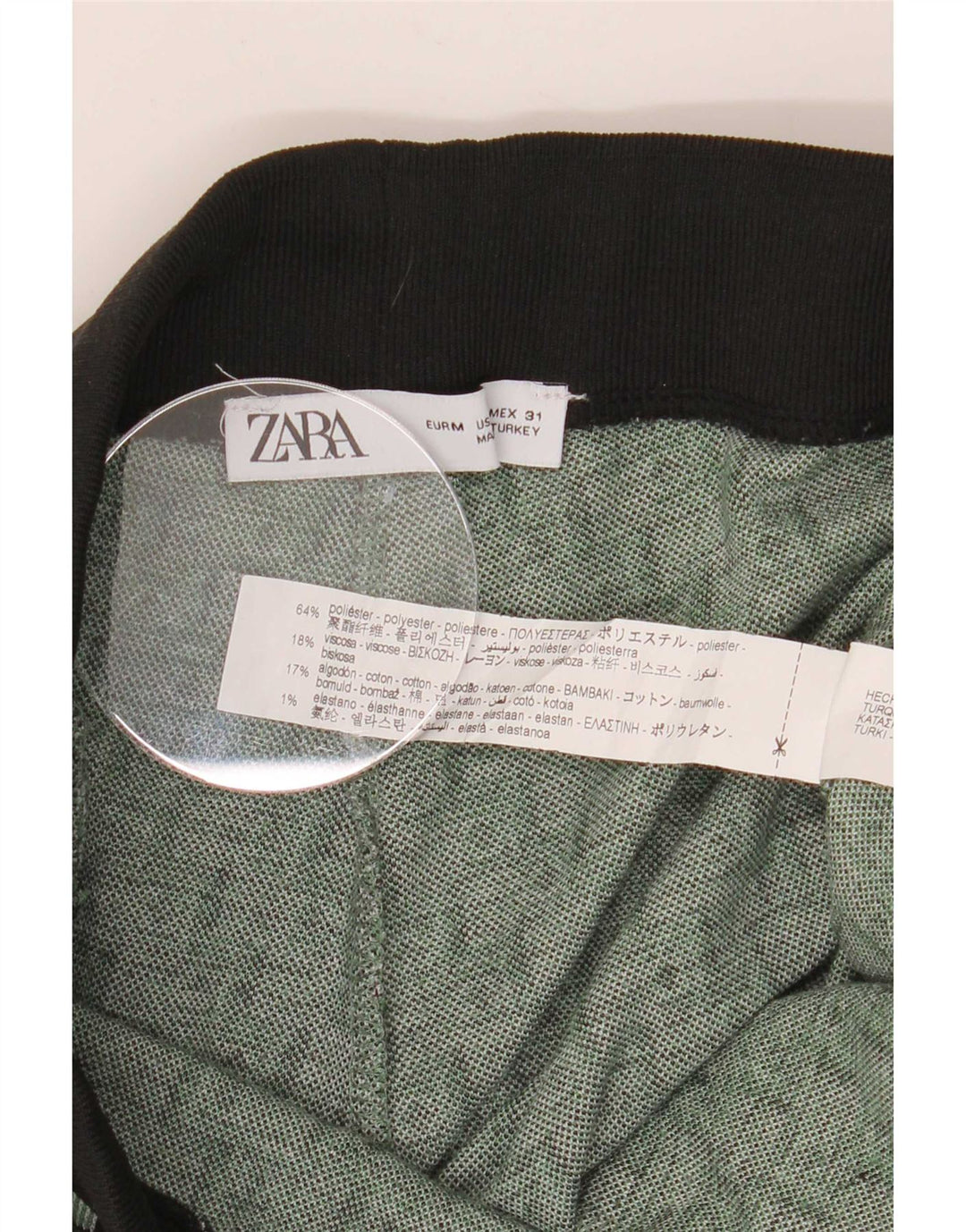 Pantaloni de trening Zara Barbati Joggeri Poliester Geometric Verde Mediu