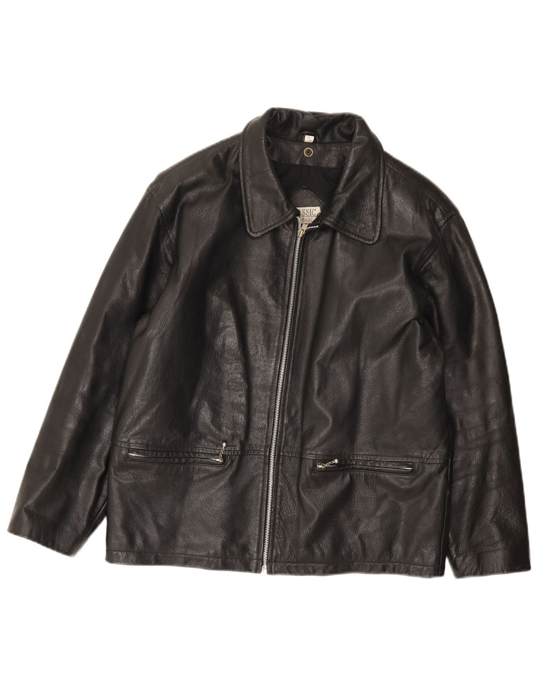 Jachetă de piele CLASSIC pentru femei UK 12 Medium Black Leather