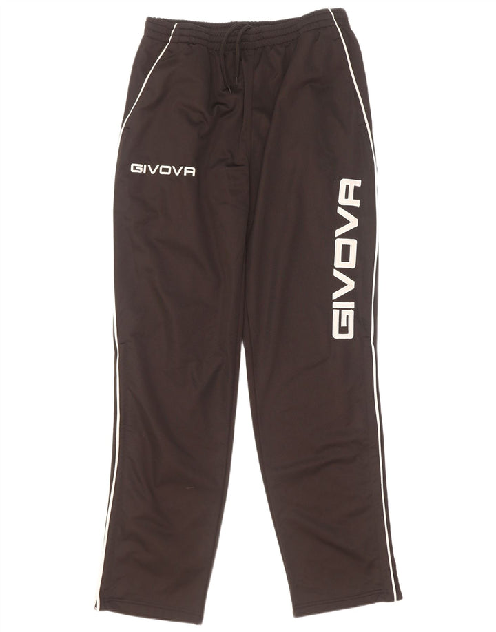 Givova Pantaloni de trening grafic pentru bărbați, mari, negru, poliester