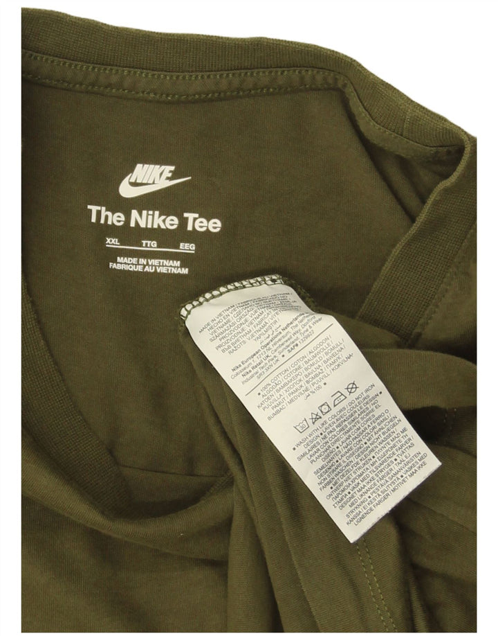 Tricou pentru bărbați NIKE Top 2XL Kaki Bumbac