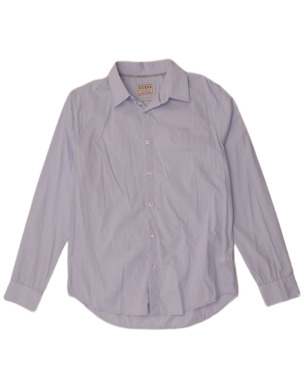 Cămașă pentru bărbați Guess Slim Fit UK 34 Small Blue Bumbac