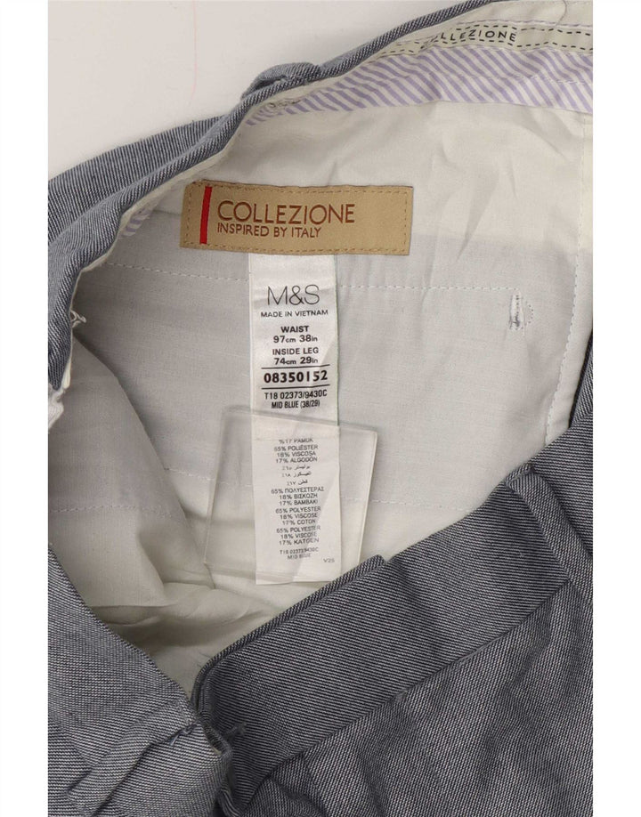 Pantaloni casual drepti pentru bărbați Marks & Spencer W38 L29 poliester albastru