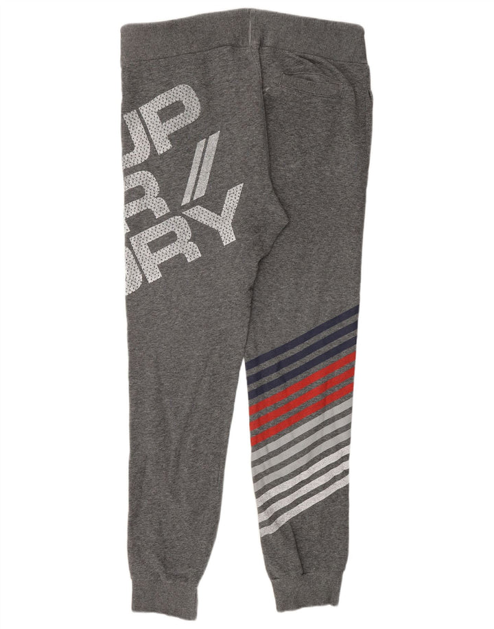 SUPERDRY Pantaloni de trening grafic pentru bărbați Pantaloni de jogging, mari, gri, bumbac cu dungi