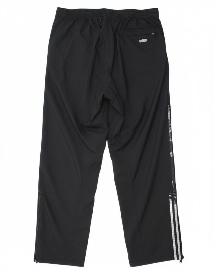 Pantaloni chino drepți Adidas pentru bărbați, poliester mediu negru