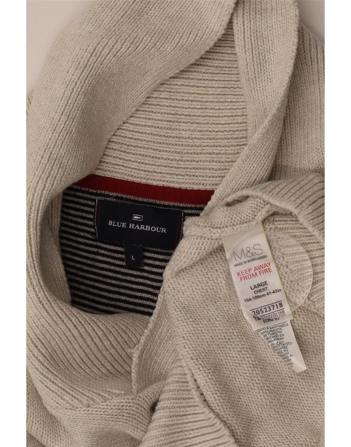 MARKS & SPENCER Pulover pentru bărbați cu gât șal, UK 41/43, mare, gri
