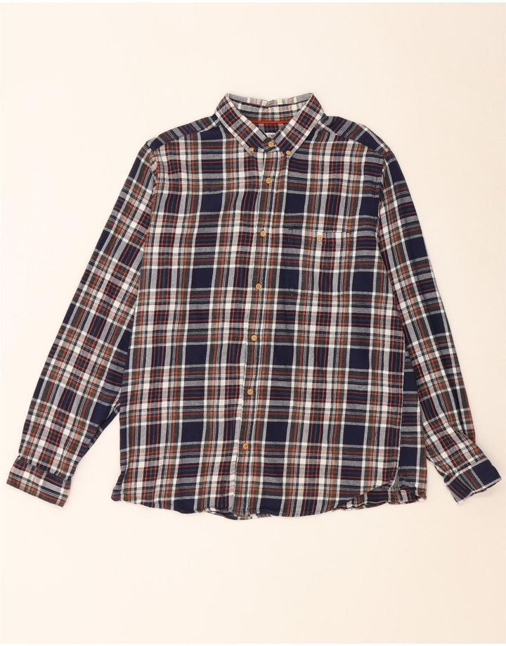 Max&Co. Cămașă de flanel pentru bărbați din bumbac cu carouri, albastru bleumarin