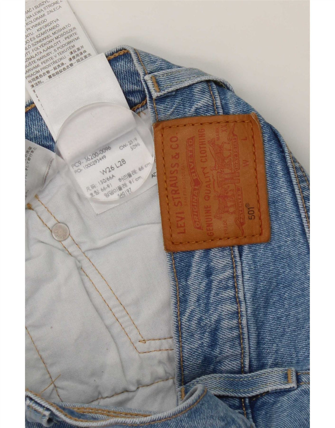 Blugi drepti 501 pentru femei Levi's W26 L28 Bumbac albastru