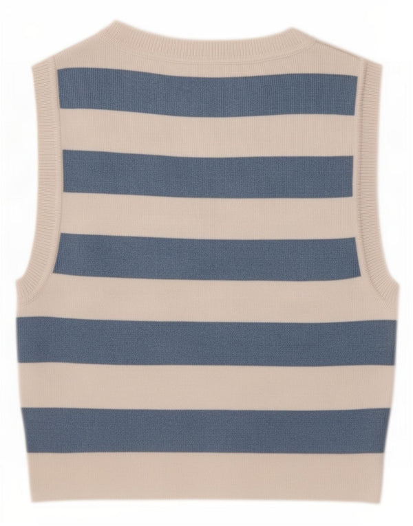 Top Vest Crop pentru Damă Zara UK 12 Medium Blue Striped