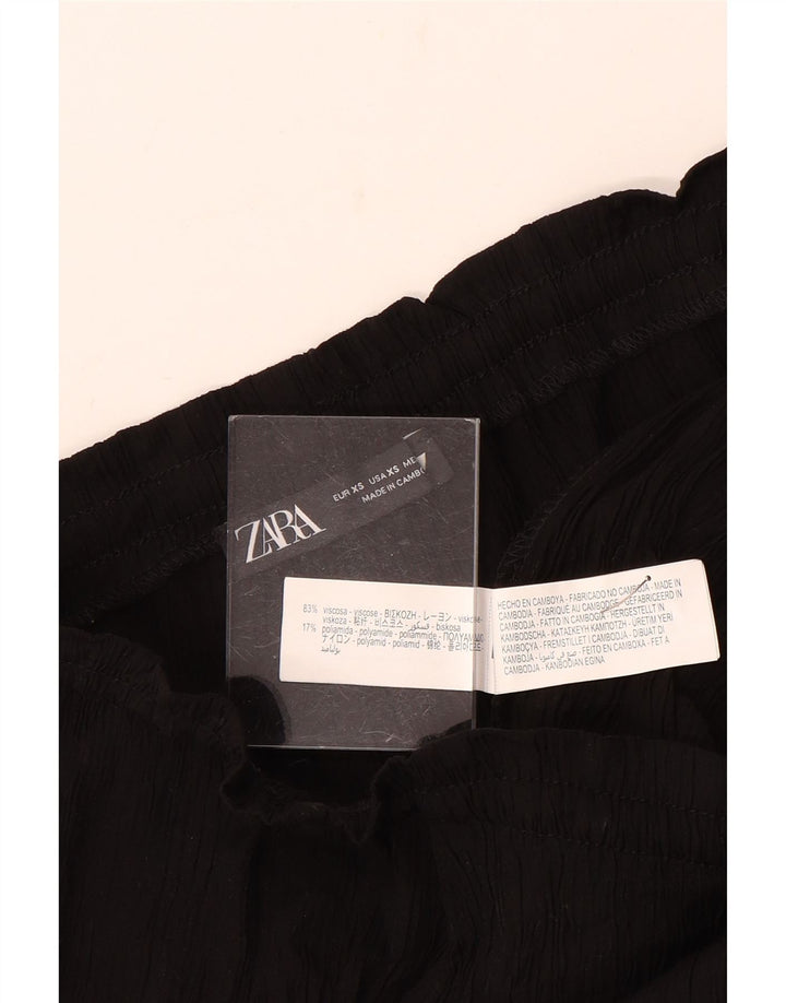 Pantaloni casual pentru femei Bootcut Zara XS W24 L32 Viscoză neagră