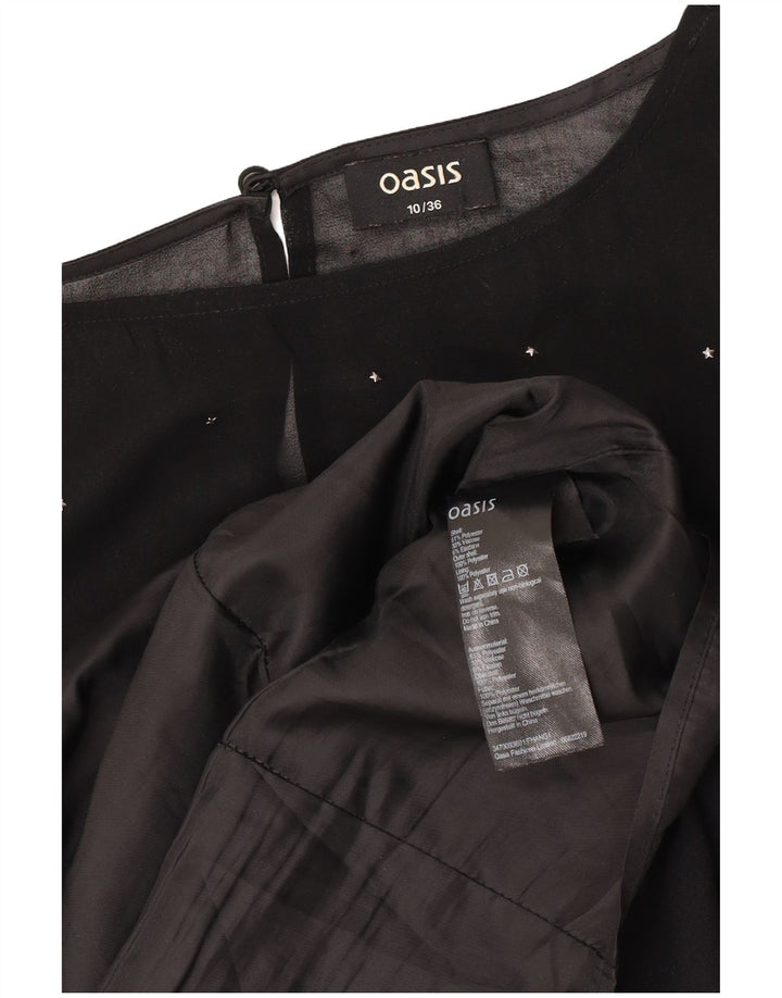 Rochie Oasis pentru femei Liliac, UK 10 Poliester cu pete negre mici