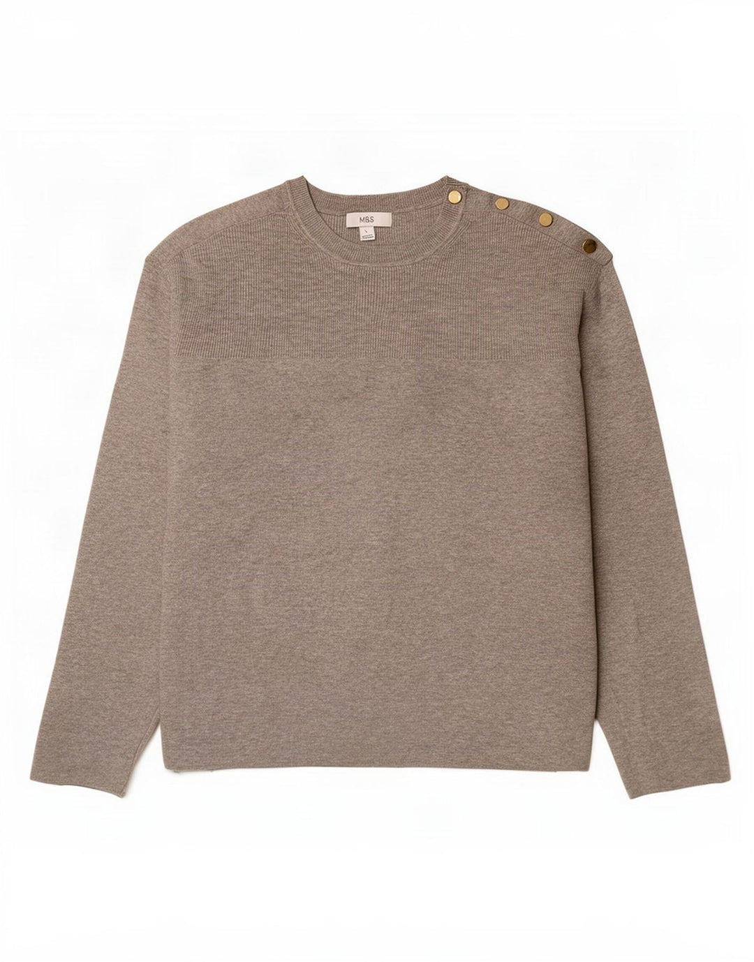 Marks & Spencer Pulover supradimensionat pentru femei cu decolteu rotund, UK 16, mare, gri