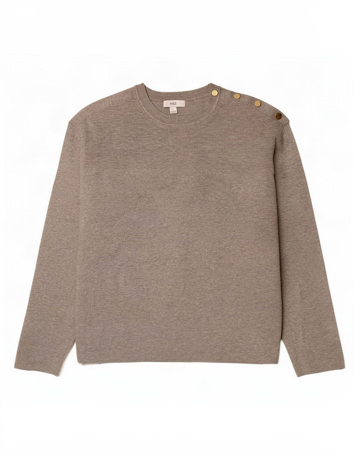 Marks & Spencer Pulover supradimensionat pentru femei cu decolteu rotund, UK 16, mare, gri