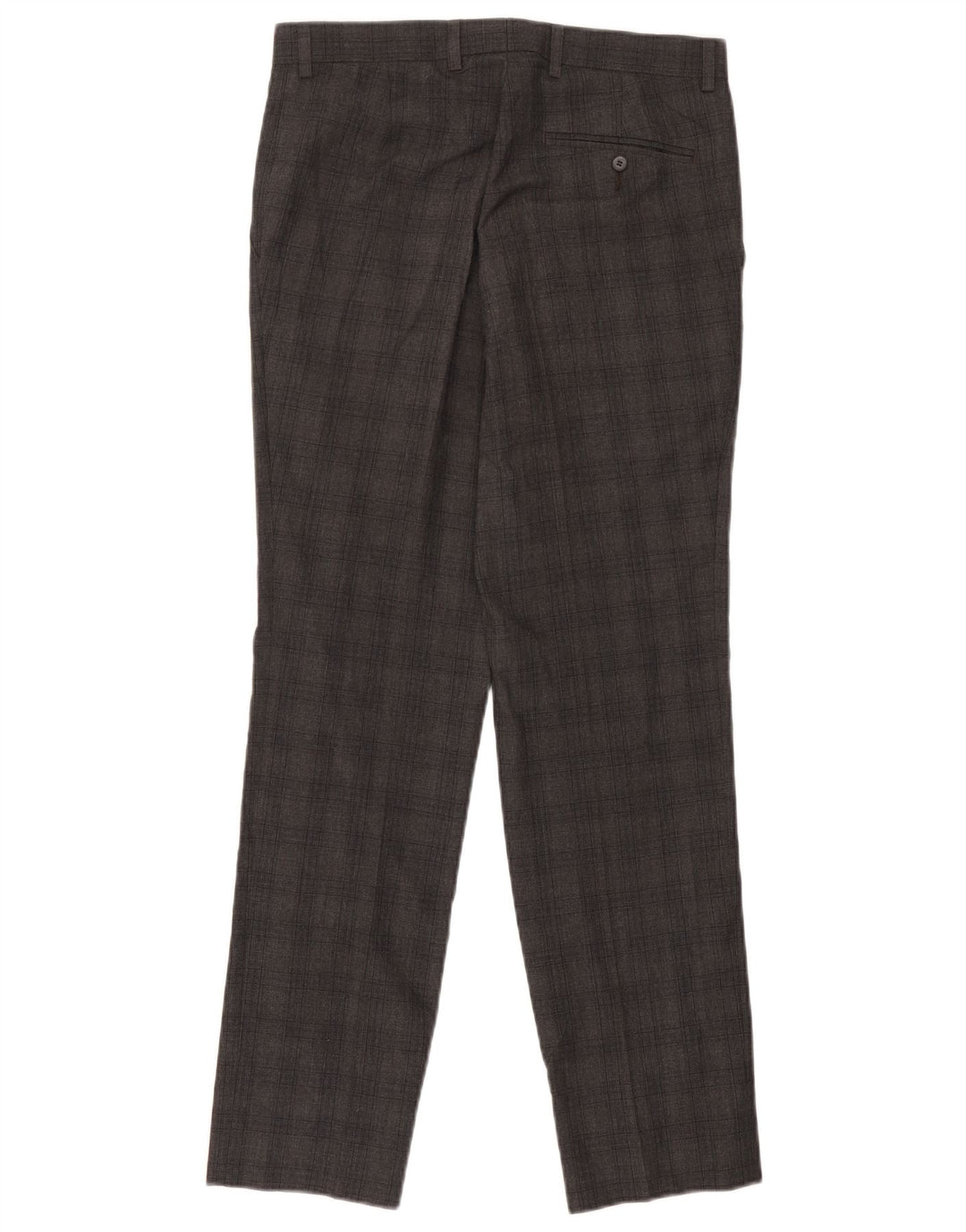 Pantaloni de costum subțiri pentru bărbați Marks & Spencer L30 L31 poliester cu carouri gri