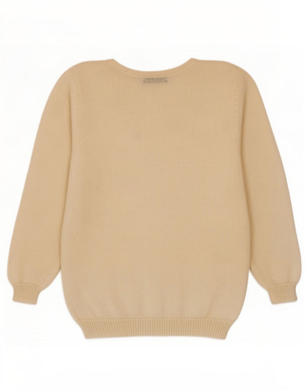 Pulover vintage pentru femei cu gât de barcă, UK 14 Mohair alb mare