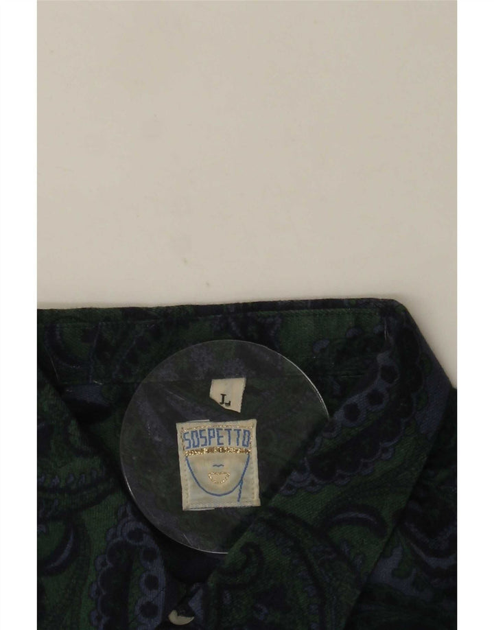 Cămașă pentru bărbați vintage mare cachetă verde