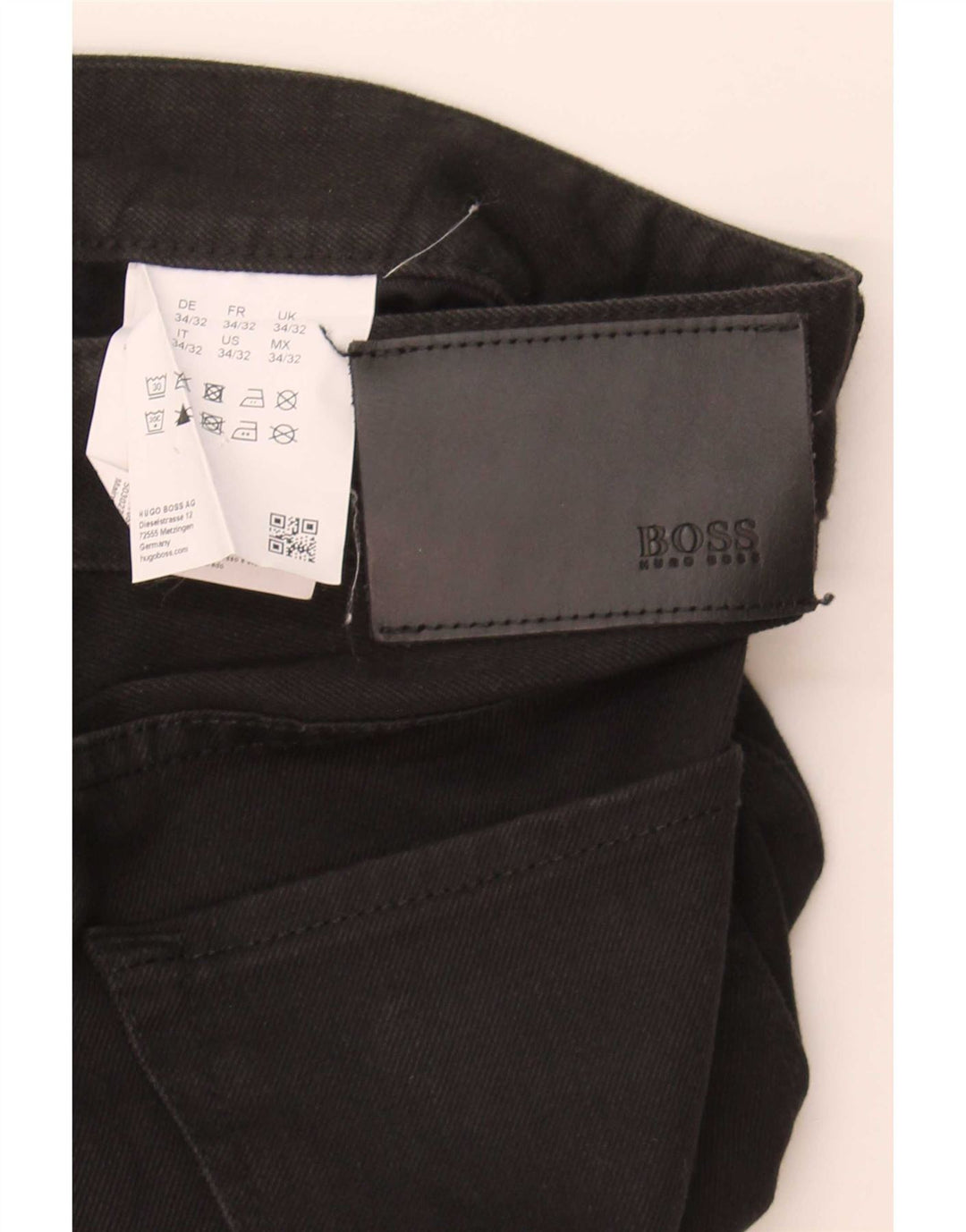 Blugi drepti pentru bărbați Hugo Boss W34 L32 bumbac negru
