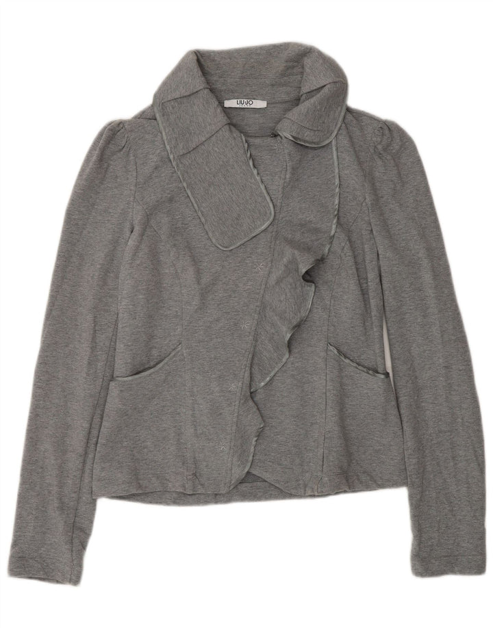 Top cardigan Liu Jo pentru femei UK 12, bumbac gri mediu