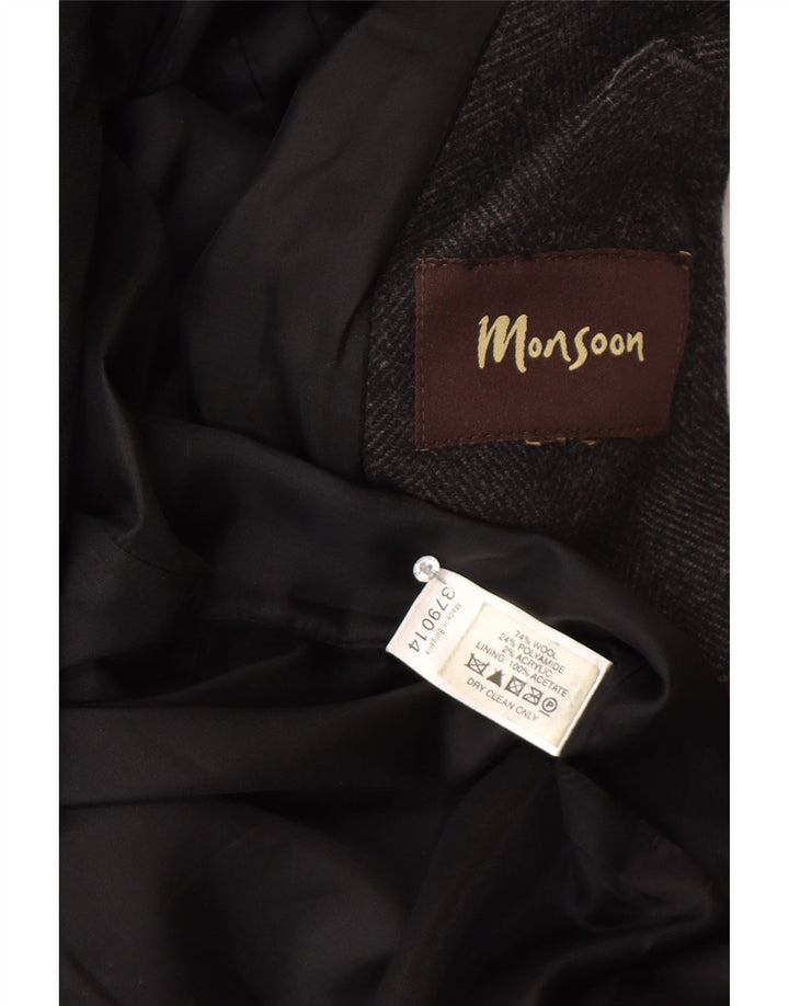 Pardesiu pentru bărbați Monsoon UK 38 Gri mediu din lână Heringbone Classic