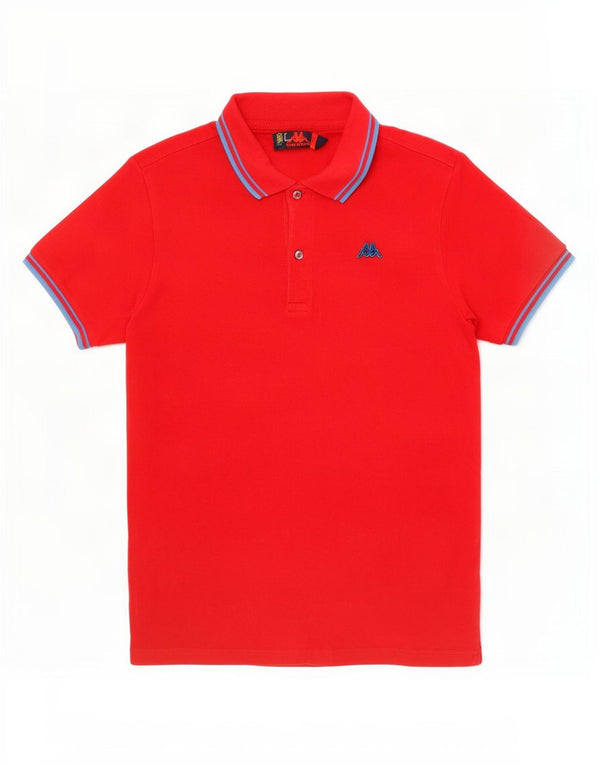 Kappa Mens Polo Shirt Large Red Striped