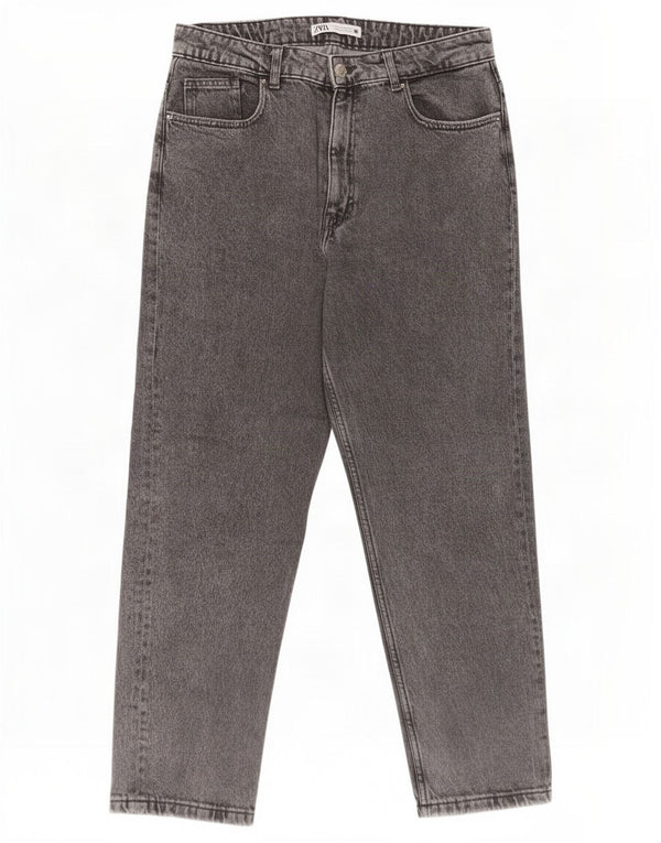 Blugi cu talie înaltă pentru femei Zara EU 44 XL W34 L26 gri