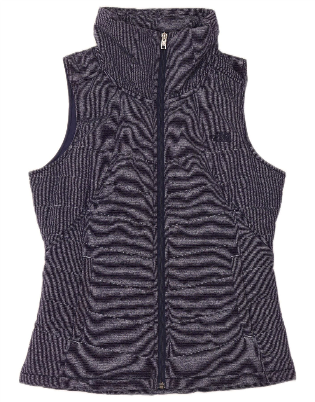 THE NORTH FACE Gilet căptușit pentru femei UK 14 Medium Navy Blue Pinstripe