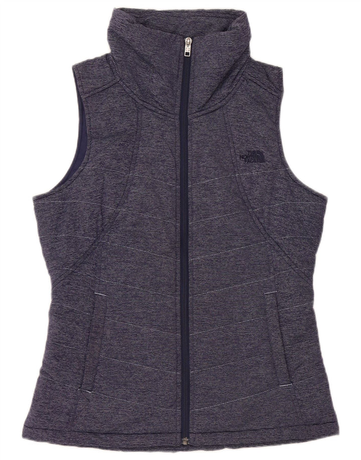 THE NORTH FACE Gilet căptușit pentru femei UK 14 Medium Navy Blue Pinstripe
