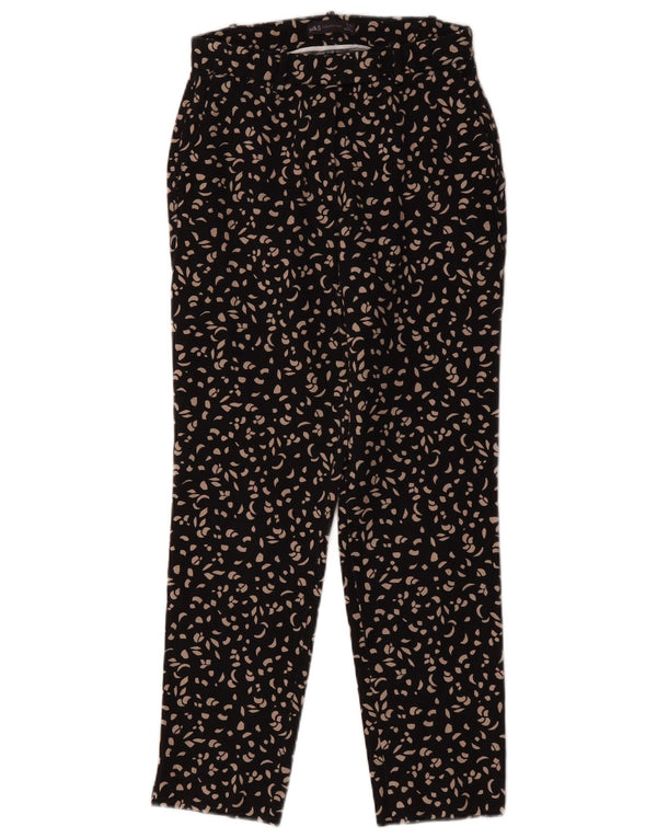 Pantaloni chino pentru femei Marks & Spencer UK 8 Small W26 L27 Black Paisley
