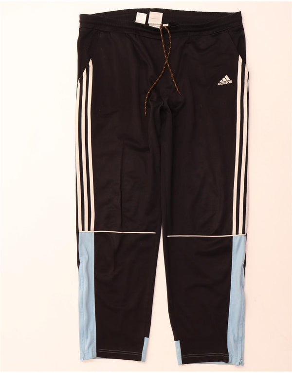 Pantaloni de trening ADIDAS pentru bărbați 2XL, negru, poliester color bloc