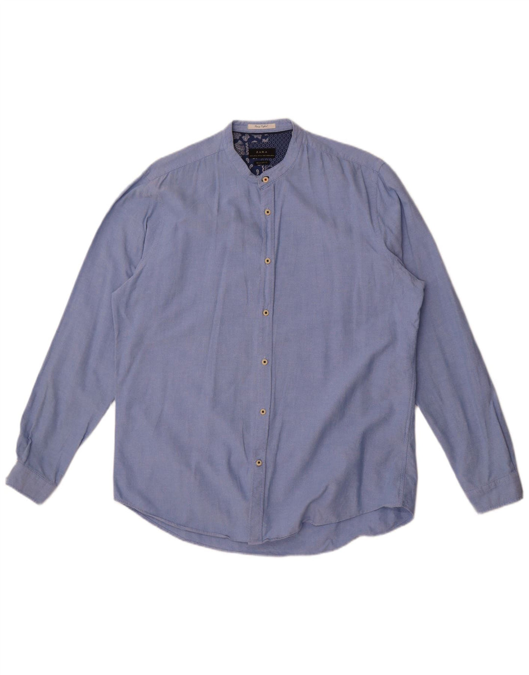 Cămașă pentru bărbați Zara Regular Fit XL Bumbac Albastru