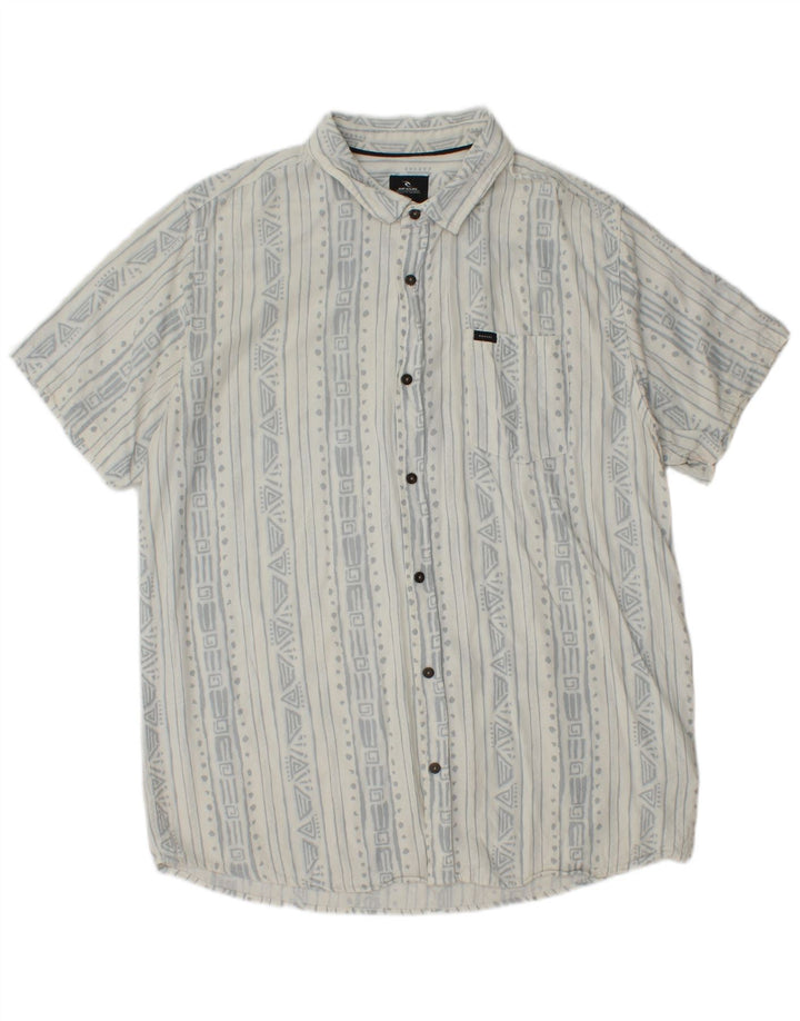 Cămașă cu mânecă scurtă pentru bărbați Rip Curl XL, viscoză geometrică albă