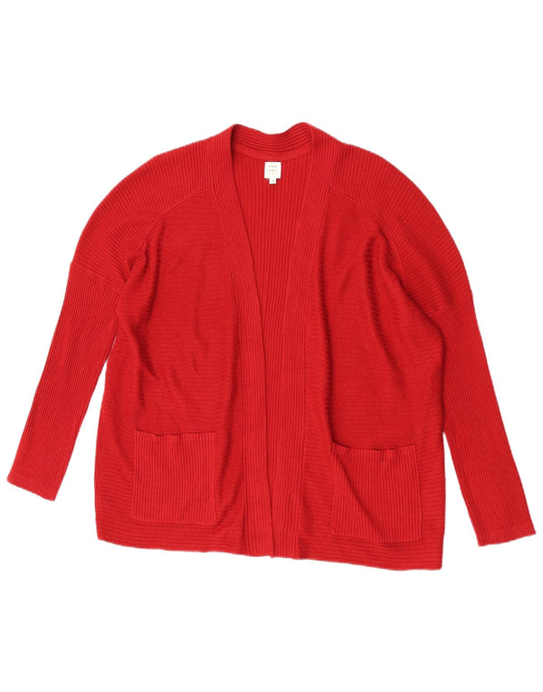 Pulover cardigan deschis supradimensionat pentru femei John Lewis UK 10 Poliester roșu mic