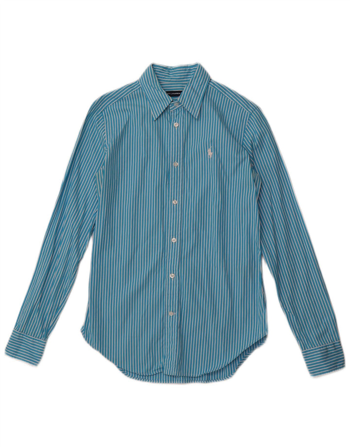 Cămașă supradimensionată pentru femei RALPH LAUREN US 4 Small Blue Pinstripe Bumbac
