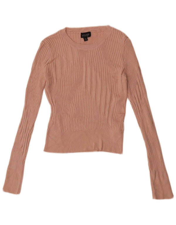 Topshop Crop Top pentru femei cu mânecă lungă UK 6 XS roz viscoză