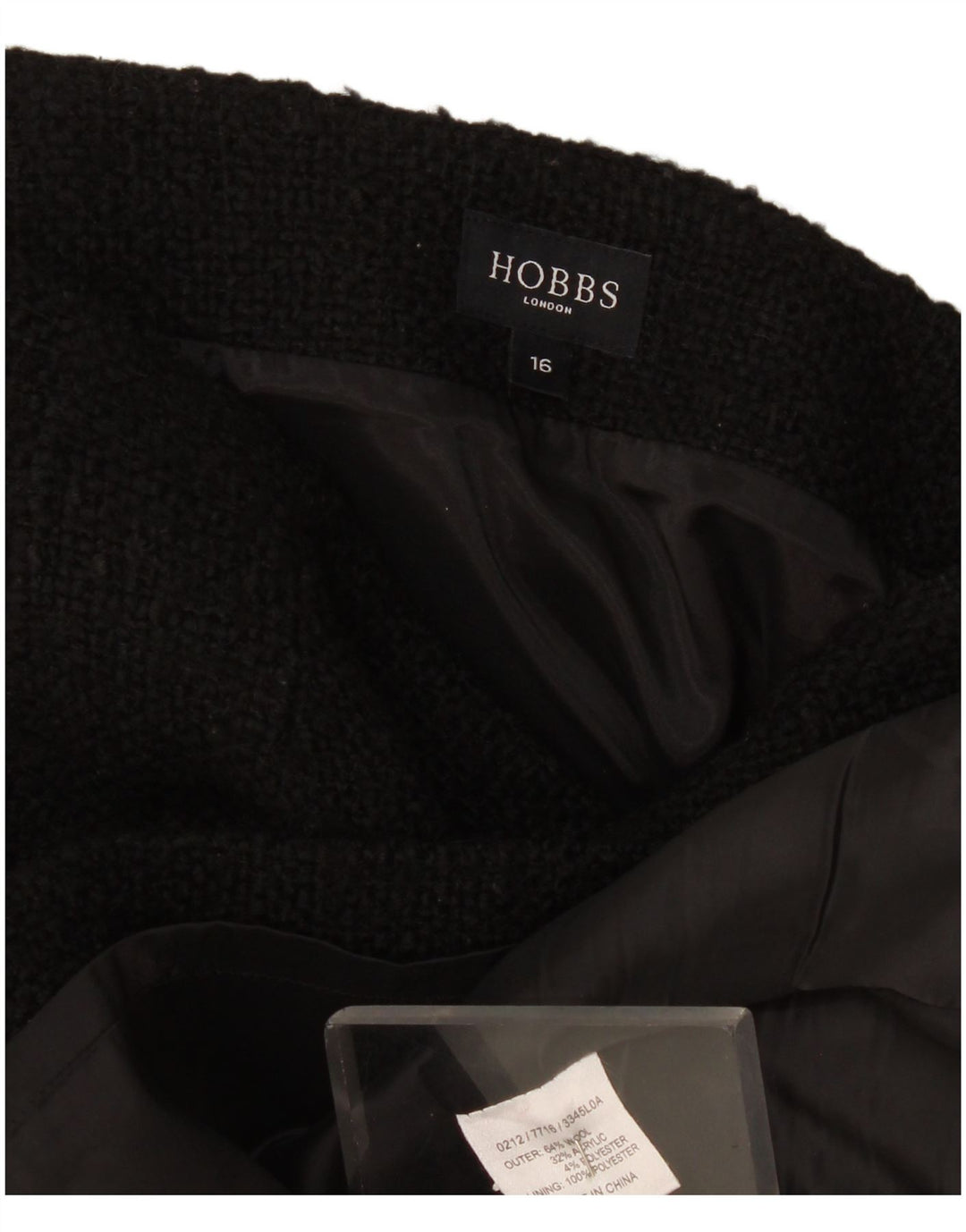 Fusta creion Hobbs pentru femei UK 16 Large W36 Lână neagră